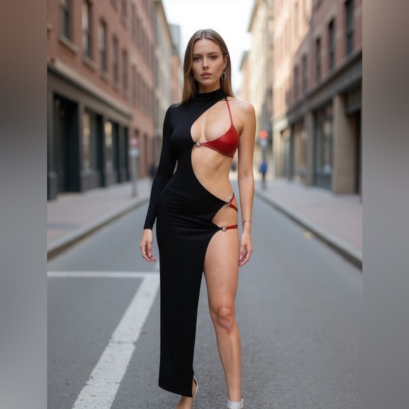 Strap Detailed Asymmetric Maxi Dress Party Dance
New - Picture 1 of 6